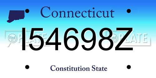 I54698Z Connecticut License Plate