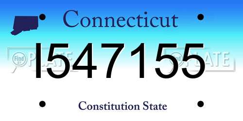 I547155 Connecticut License Plate