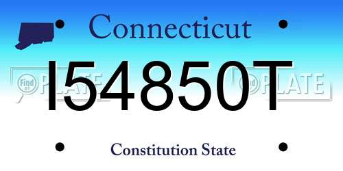 I54850T Connecticut License Plate