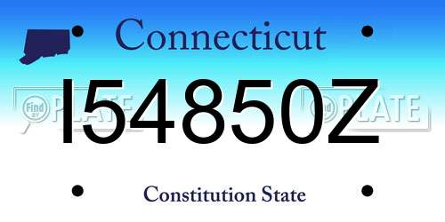 I54850Z Connecticut License Plate