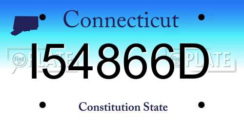 I54866D Connecticut License Plate