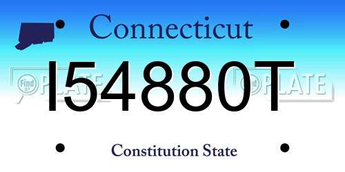 I54880T Connecticut License Plate