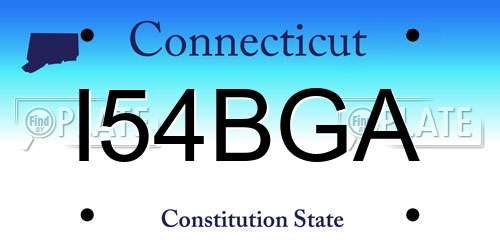 I54BGA Connecticut License Plate