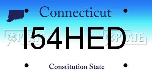 I54HED Connecticut License Plate