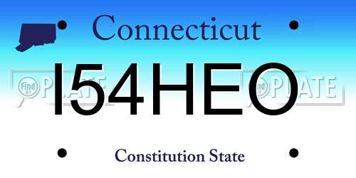 I54HEO Connecticut License Plate
