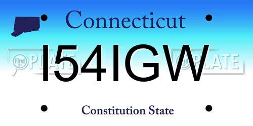 I54IGW Connecticut License Plate