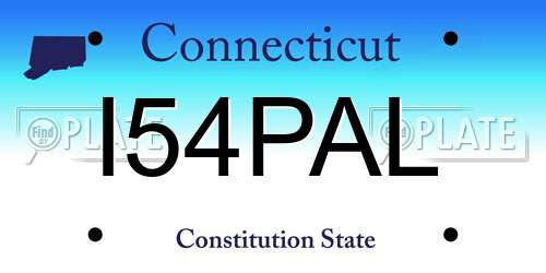 I54PAL Connecticut License Plate