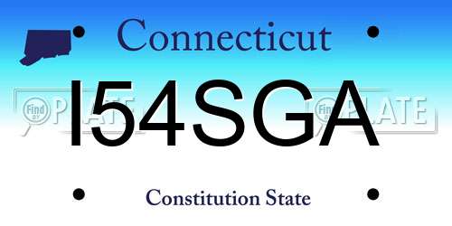 I54SGA Connecticut License Plate