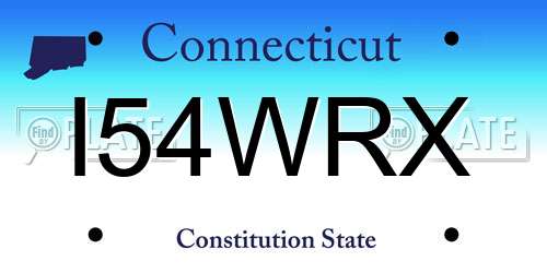 I54WRX Connecticut License Plate