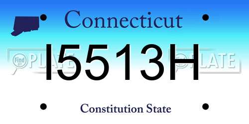 I5513H Connecticut License Plate