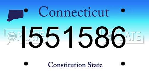 I551586 Connecticut License Plate