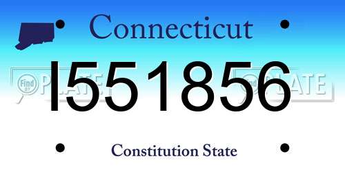 I551856 Connecticut License Plate