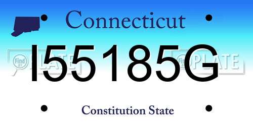 I55185G Connecticut License Plate