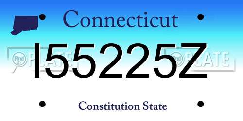 I55225Z Connecticut License Plate