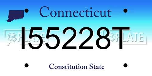 I55228T Connecticut License Plate