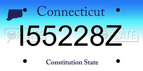 I55228Z Connecticut License Plate