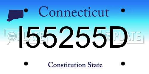I55255D Connecticut License Plate
