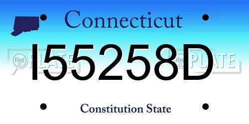 I55258D Connecticut License Plate