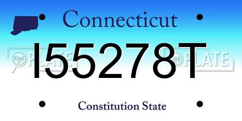 I55278T Connecticut License Plate