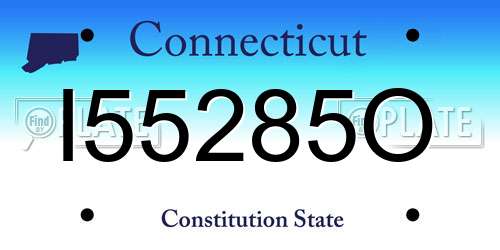 I55285O Connecticut License Plate