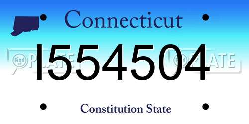 I554504 Connecticut License Plate