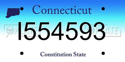 I554593 Connecticut License Plate