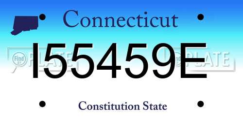 I55459E Connecticut License Plate