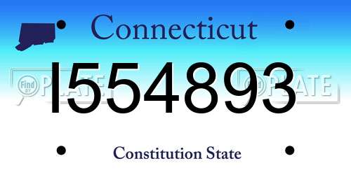 I554893 Connecticut License Plate