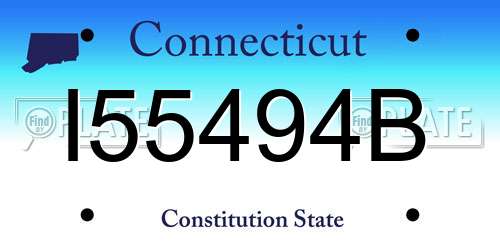 I55494B Connecticut License Plate