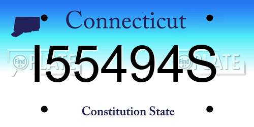 I55494S Connecticut License Plate