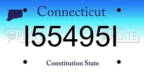 I55495I Connecticut License Plate
