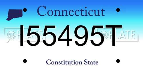 I55495T Connecticut License Plate