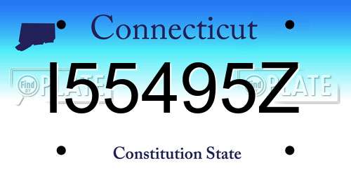 I55495Z Connecticut License Plate