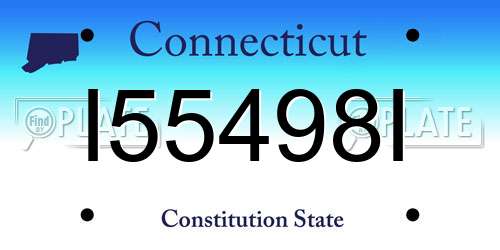 I55498I Connecticut License Plate