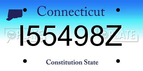 I55498Z Connecticut License Plate