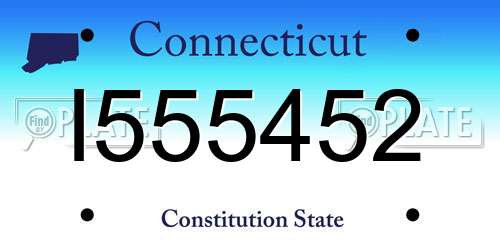 I555452 Connecticut License Plate