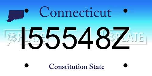 I55548Z Connecticut License Plate