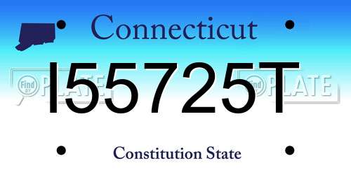 I55725T Connecticut License Plate