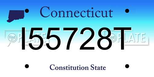 I55728T Connecticut License Plate