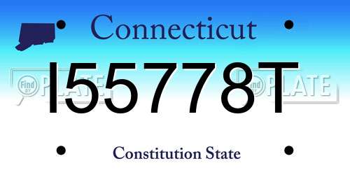 I55778T Connecticut License Plate