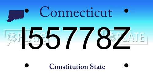 I55778Z Connecticut License Plate