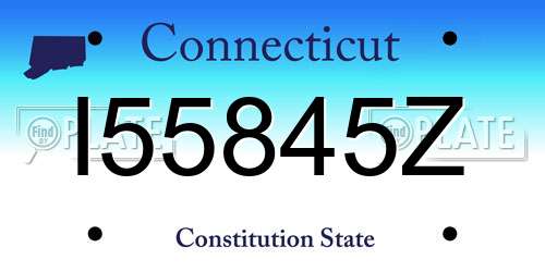 I55845Z Connecticut License Plate