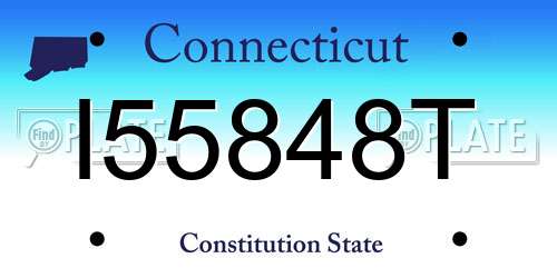 I55848T Connecticut License Plate