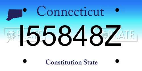 I55848Z Connecticut License Plate