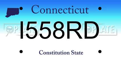 I558RD Connecticut License Plate