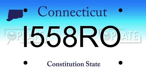 I558RO Connecticut License Plate
