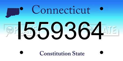 I559364 Connecticut License Plate