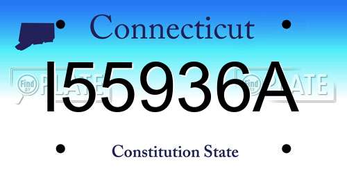 I55936A Connecticut License Plate