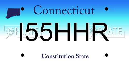 I55HHR Connecticut License Plate