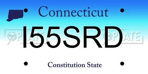 I55SRD Connecticut License Plate
